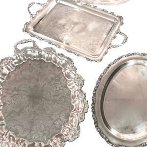 Assorted Vintage Heavy Silver Trays