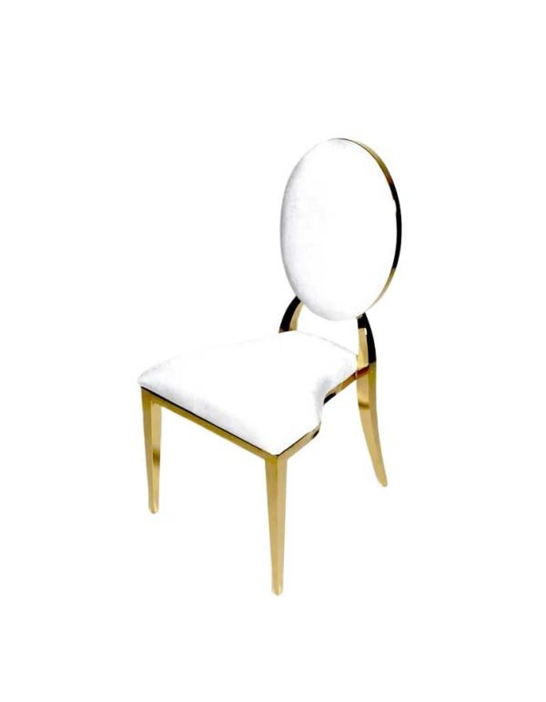 Bella Chair – White + Gold
