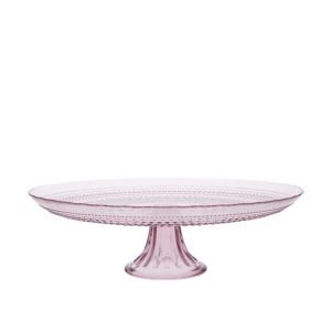Blush Beaded Glass Cake Stand