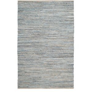 Boho Flatweave – Blue/Natural Rug – 6′ x 9′