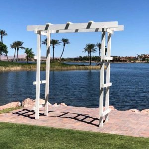 Distressed White Vineyard Arch