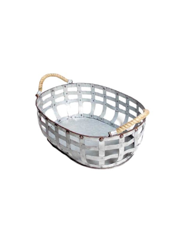 Galvanized Oval Baskets
