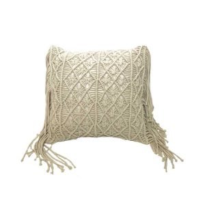 Macrame Fringe Pillow –  16″x16″