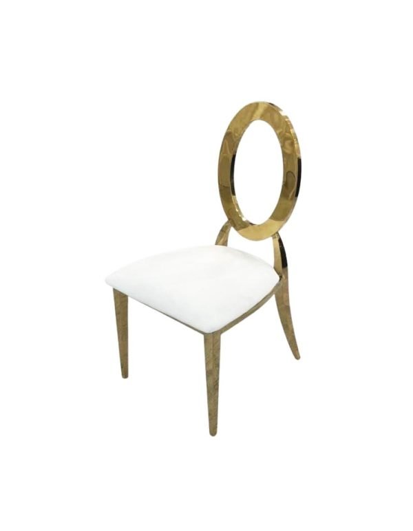 Ava Chair – White + Gold