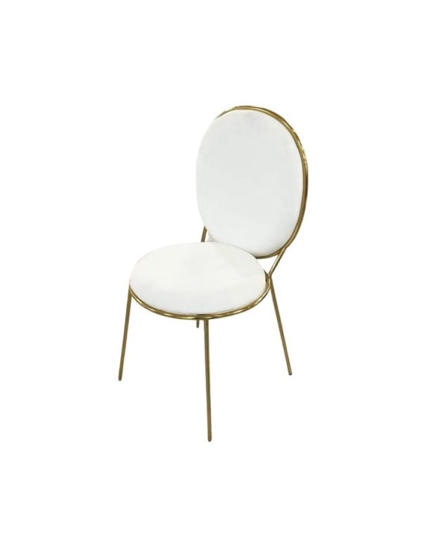 Clam Chair – White + Gold