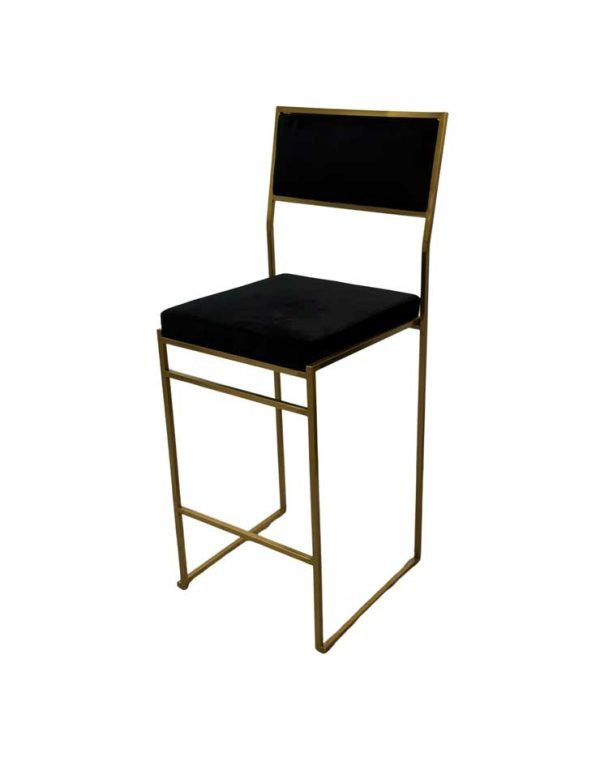 Gramercy Bar Stool – Black + Brass