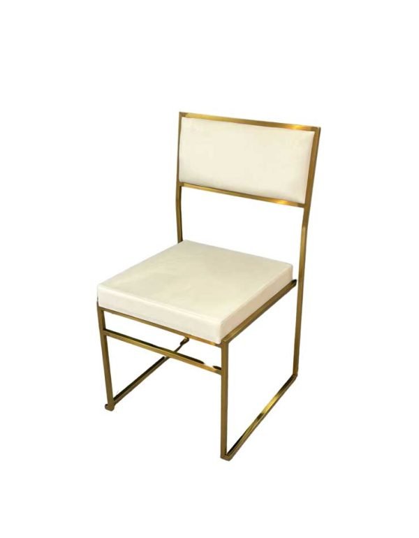 Gramercy Chair – White + Brass
